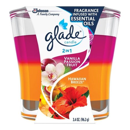 GLADE Pink/Orange Vanilla Passion Fruit & Hawaiian Breeze Scent Air Freshener Candle 3-1/16 in. H X 76946